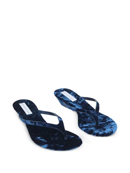 Pantofi cu toc Christopher Esber de catifea cu pană albastru