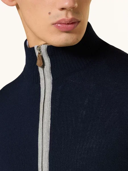 Stenströms Svetr Z Merino Vlny tmavě modrá šedá