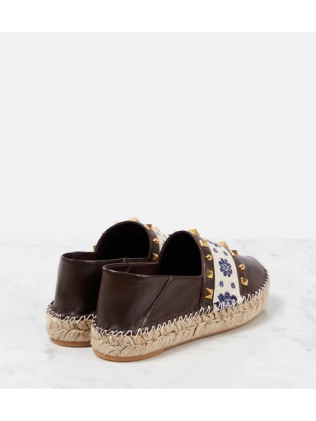 Espadrile Valentino Garavani din piele maro