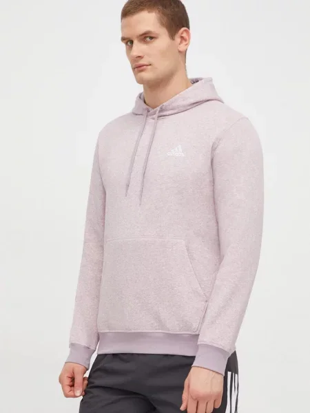 Суичър с качулка Adidas с качулка с принт розово