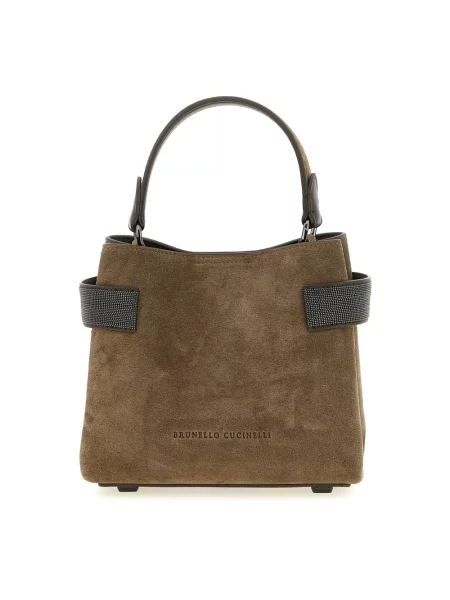 Torebka Brunello Cucinelli zamszowa brązowa