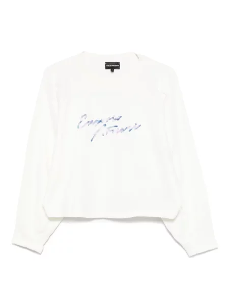 Hanorac Emporio Armani cu broderie alb