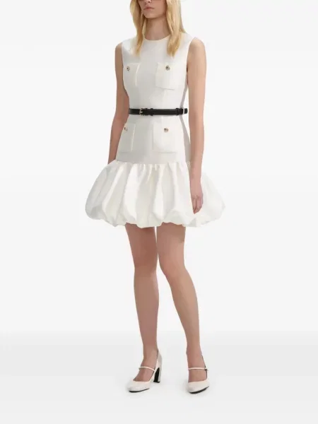Rochie mini Self-portrait fără mâneci de costum alb