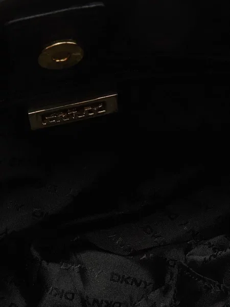 Bőr crossbody táska Dkny fekete