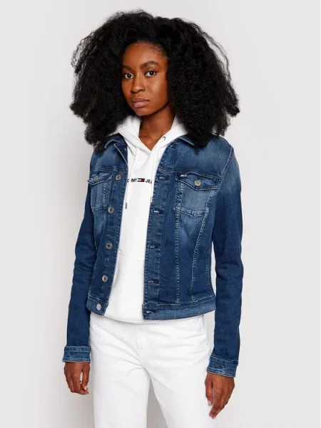 Tommy Jeans Geacă de blugi Vivianne Bleumarin