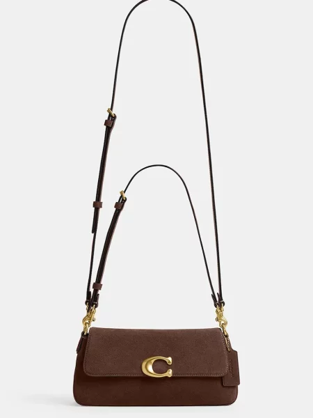 Coach geantă crossbody pentru femei din piele întoarsă Suade Jet Shoulder Bag maro