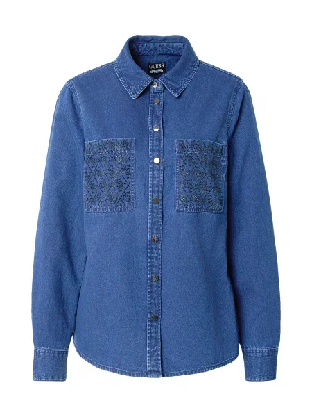 GUESS Bluză MONIQUE / negru albastru