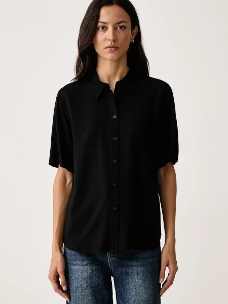 United Colors of Benetton cămașă pentru femei din vâscoză negru