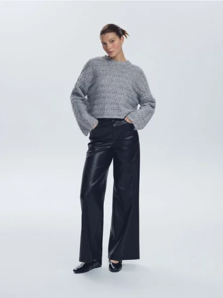 Reserved Джемпер ефектної в’язки середньо-сірий сірий