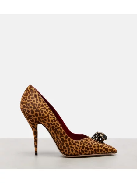 Pantofi cu toc Valentino Garavani cu imagine cu model leopard maro