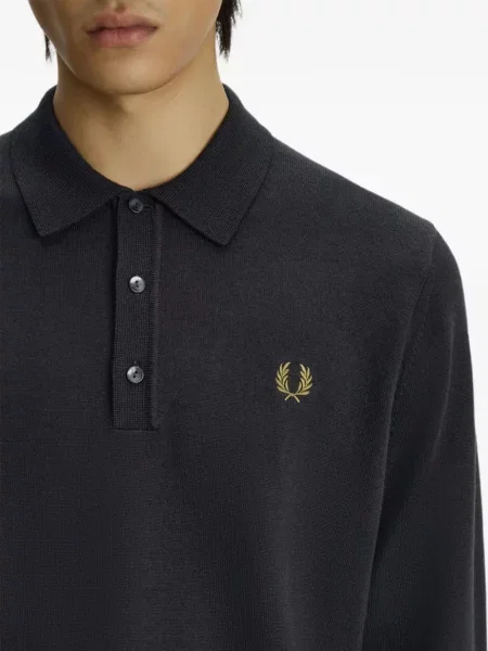 Lung tricou polo Fred Perry gri