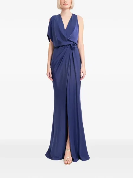 Rochie maxi Gemy Maalouf drapată de costum albastru