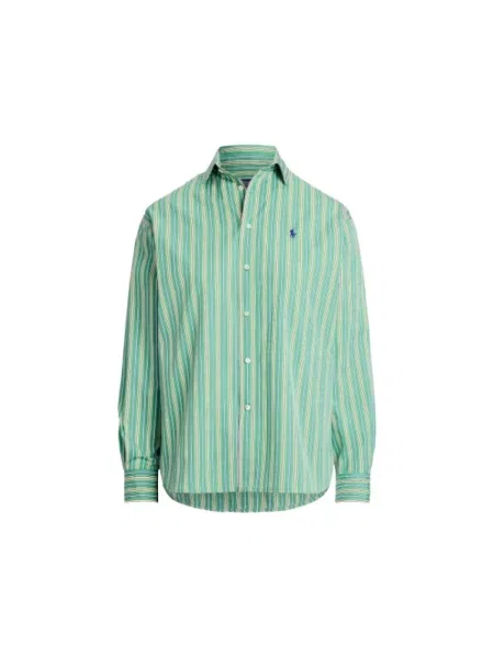 Koszula Polo Ralph Lauren w paski z paskiem zielona