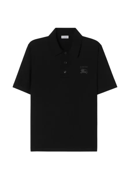 Tricou polo Burberry de lână negru