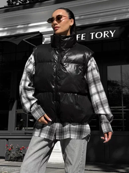 Жилет з утеплювачем Jadone Fashion Zhylet_Hat_chorne чорний