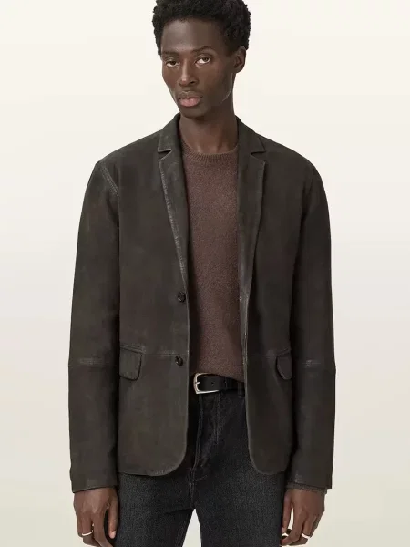 Semišové sako AllSaints MONET hnědá