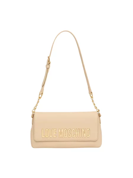 Love Moschino torebka z imitacji skóry beżowa