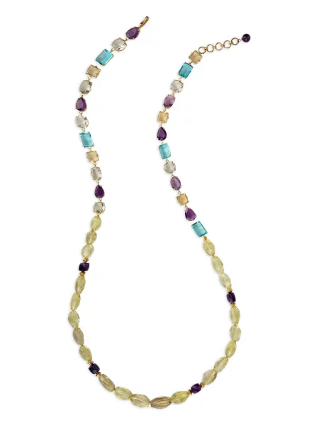 Colier Bounkit Jewelry cu mărgele auriu