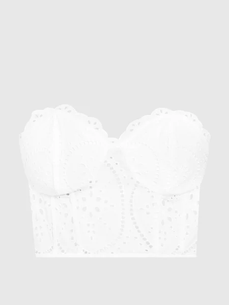 Топ-бюстьє Lita з вишивкою бродері Charo Ruiz білий