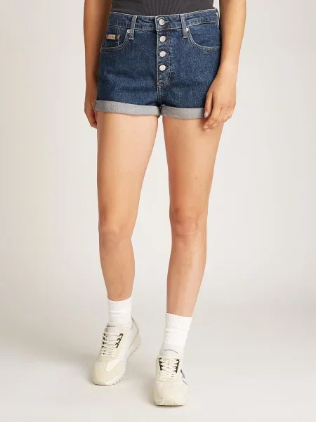 Pantaloni Calvin Klein Jeans scurte albastru