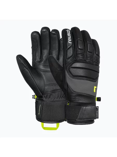 Mănuși de schi Reusch Profi SL black/dark granite/safety yellow negru