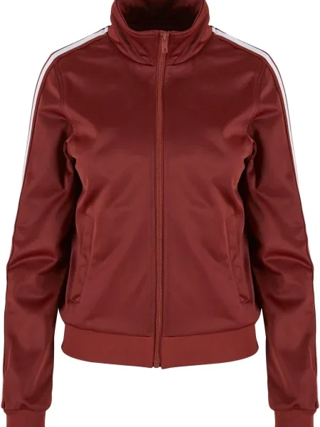 Urban Classics Geacă de primăvară-toamnă Retro Track roșu ruginiu alb