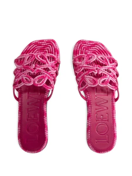 Sandale Loewe cu broderie roz