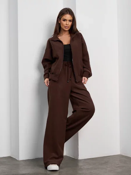 Спортивний костюм ISSA Plus темно-коричневий комбінований верх коричневий