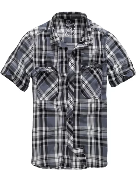 Brandit Košile Roadstar tmavě šedá / černá bílá