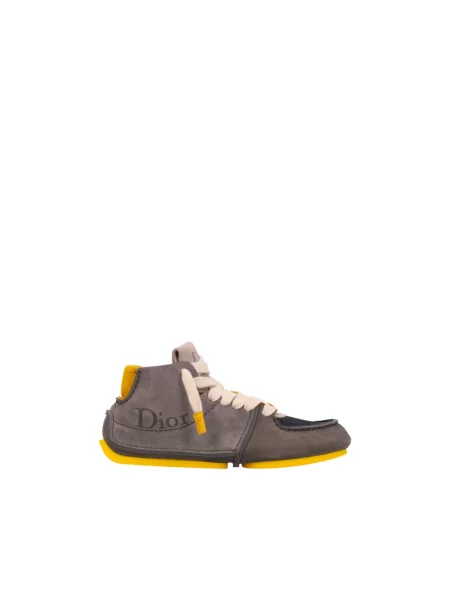 Sneakersy Dior sznurowane skórzane szare