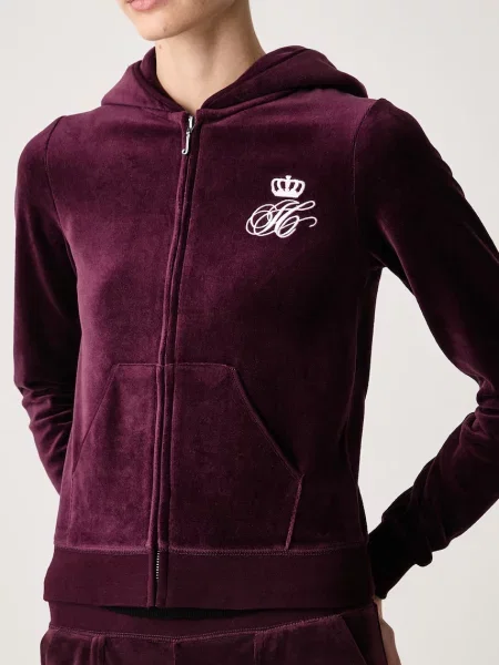 Велюровый свитер Juicy Couture с капюшоном