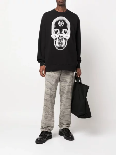 Raštuotas džemperis Philipp Plein juoda