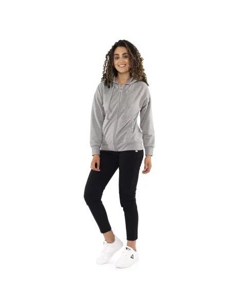 Mikina na zips Leone 1947 s perlami sivá