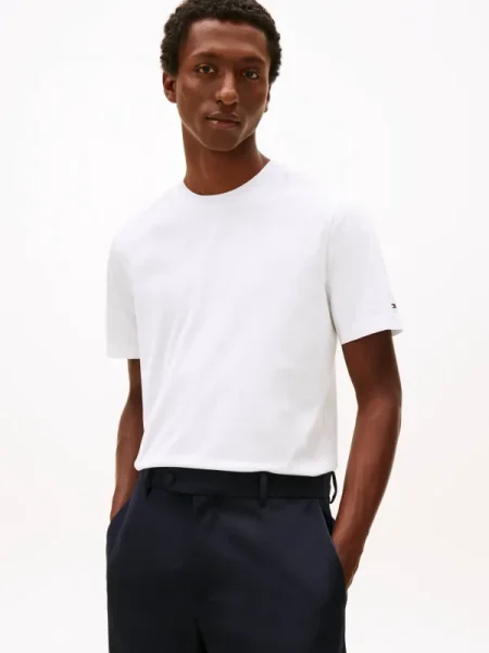 Tommy Hilfiger Tricou ESSENTIAL | mercerizat alb
