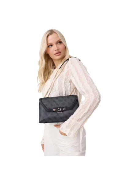 Guess torebka crossbody z imitacji skóry LINDSEY szara