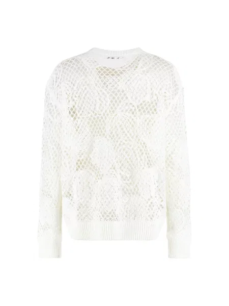 Sweter Max Mara z okrągłym dekoltem biały