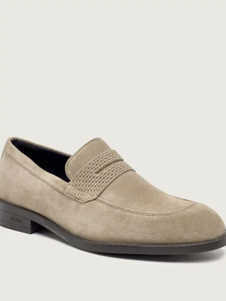 BOSS BLACK Mocasini pantofi loafer Tayil | piele întoarsă negru