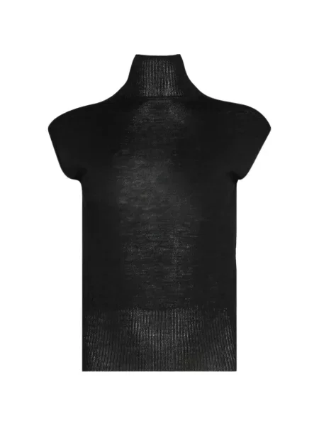 Pulover cu guler înalt vestă Rick Owens tricotate negru