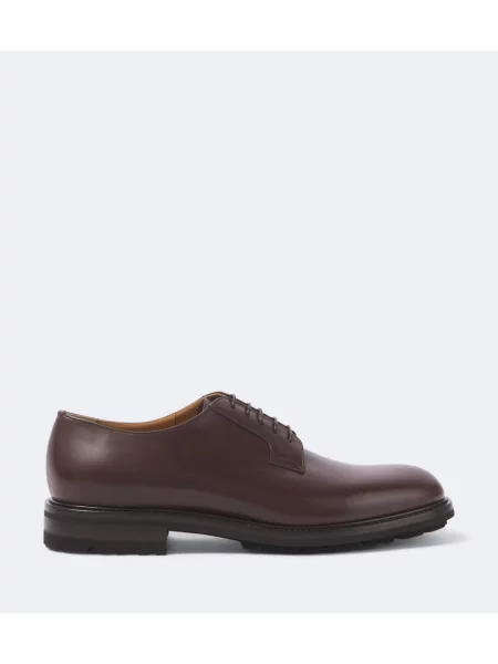 Pantofi derby Kiton din piele maro