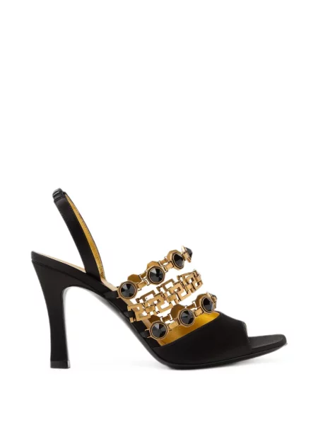Sandale Versace din satin negru