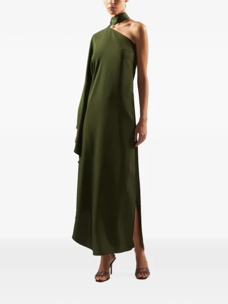 Rochie maxi Taller Marmo asimetrică verde