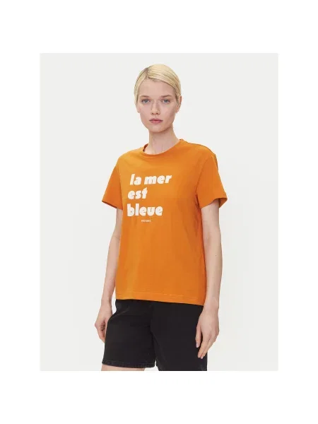 Mustang T-Shirt Floris Relaxed Fit πορτοκαλί