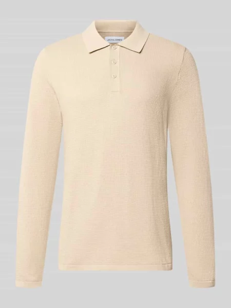 Koszulka polo w kroju slim fit z detal z logo model AUSTIN' Jack & Jones beżowa