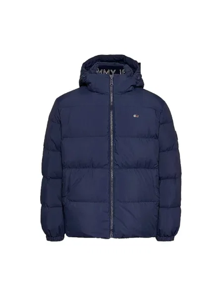 Kurtka puchowa o kroju relaxed fit z kapturem Tommy Jeans granatowa