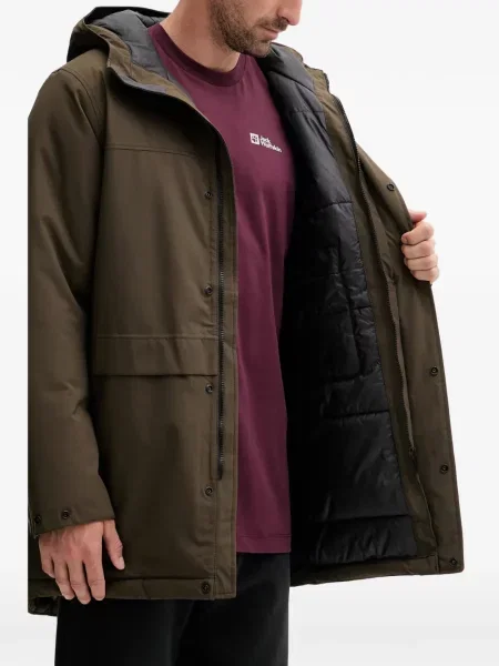 Geacă Jack Wolfskin cu glugă verde