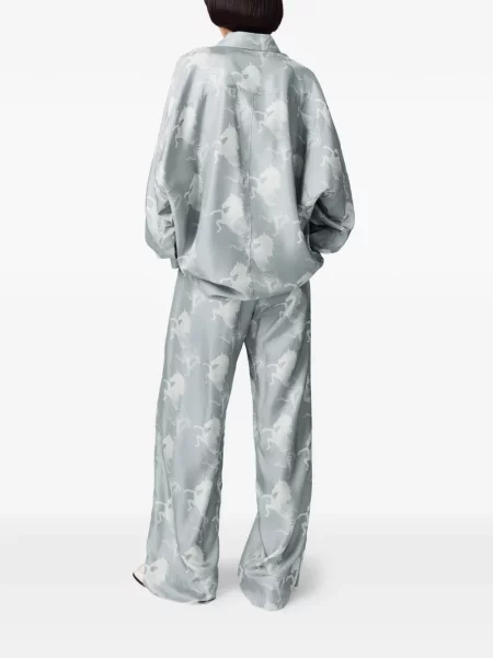 Pantaloni Stella Mccartney de mătase cu imagine albastru
