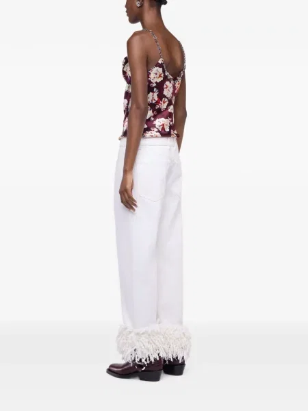 Top Rabanne cu model floral roșu