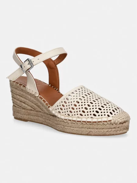 Billi Bi espadrile cu platformă de damă din piele bej