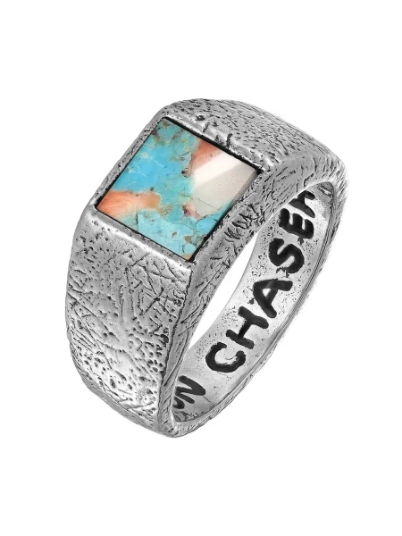 Haze&Glory Gyűrűk türkiz / sötét narancssárga ezüst fekete