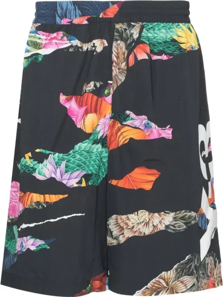 Slip de baie Y-3 cu model floral cu imagine negru